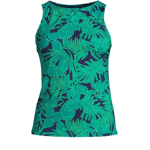 Lands' End Other - Lands’ End Navy/Palm Foliage Tankini
